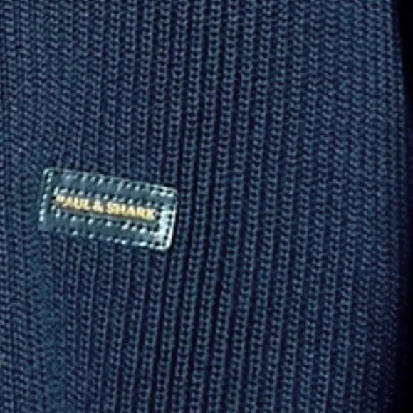 Paul & Shark Men's Navy Blue Wool Full Zip Sweater Cardigan Fully Lined Jacket M - Picture 11 of 16